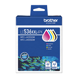 LC536XXL4PK Brother LC536XXL 4-Pack Super High-Yield Ink Cartridge Set Black, Cyan, Magenta, Yellow